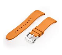CRAFTER BLUE UX03 Straight End Watch Band Rubber Strap Replacement for All 20mm Width Lug Watches, Orange