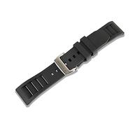 CRAFTER BLUE UX08 Straight End Butterfly-clasp FKM Rubber Strap Replacement Band for All 22mm Width Lug Watches, Black