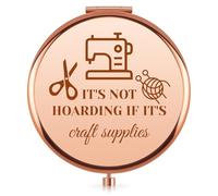 Crafter Gift for Women Crafting Compact Mirror Craft Lover Gift for Crafters Crafting Gifts for Women Thank You Present for Crafter Gifts Ideas Christmas Birthday Keepsake for Friends Girls Her