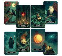 CRAFTERIAN Emerald Night Oracle Deck - 36 Lenormand Cards with 14 Bonus Cards, Emerald Foil Edges, Fantasy Oracle Artwork, Premium Cardstock, Gift Box