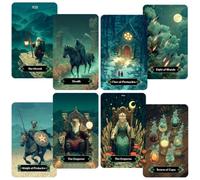 CRAFTERIAN Emerald Night Tarot Deck - 78 Card Classic Tarot Cards with Emerald Foil Edges, Guidebook Included, Fantasy Tarot Artwork, Premium Cardstock, Gift Box