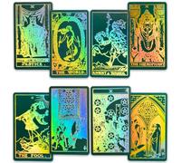 CRAFTERIAN Foil Tarot Cards, 78 Tarot Deck, Original Tarot Cards for Beginners and Experts with Guide Book and Gift Bag, Fortune Telling Game, Divination Tools for All Skill Levels, Green.