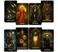 CRAFTERIAN Mist of Shadows Tarot - 78 Cards Deck with Guidebook | Dark Fantasy Gothic Tarot Cards for Shadow Work & Rituals