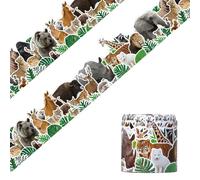 Crafterlife 66ft Jungle Animals Bulletin Board Borders Rolled Safari Themed Decoration Zoo Animal Print Border Trim for School Classroom Blackboard Office Chalkboard Whiteboard Wall Decor
