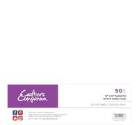 Crafter's Companion Crafter's Companion-12 x 12" Smooth White Card Pack Includes 50 Sheets, 12" x 12"