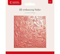 Crafter's Companion 3D Embossing Folder 5.5" x 5.5" - Christmas Foliage