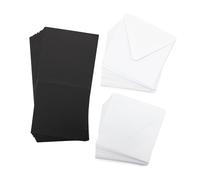 Crafter's Companion - 5" x 5" Black Card & White Envelopes - Pack of 100 - Includes 50 Black Card Blanks & 50 White Envelopes - Greate for a Variety of Occasions