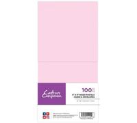 Crafter's Companion 6"x6" Mixed Pastels Pack of 100-Includes Card Blanks & 50 Matching Envelopes-for a Variety of Occasions, 6" x 6"