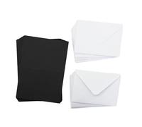 Crafter's Companion - A6 Black Card & White Envelopes - Pack of 100 - Includes 50 Black Card Blanks & 50 White Envelopes - Greate for a Variety of Occasions