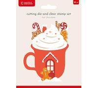 Crafter's Companion - Christmas Shaped Card Bases Stamp & Die - Hot Chocolate