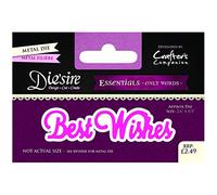 Crafter's Companion Diesire-Essentials Only Words-Best Wishes, Metal, 6.3 x 9.7 x 0.1 cm