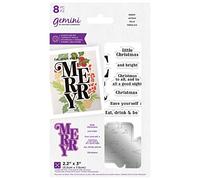 Crafters Companion Gemini-Clear Acrylic Stamp & Metal Cutting Die Set-Merry, Silver, One Size GEM-STD-CAS-MER