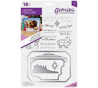 Crafter's Companion Gemini-Stamp & Die Set for Cardmaking and Scrapbooking-Christmas Blessings, Multi-Colour, 7 x 5 inches