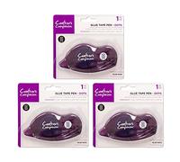 Crafter's Companion Glue Tape Roller Dots - Double Sided Extra Strong Adhesive Dispenser - Easy Use & Mess Free - Perfect for Crafting, Card Making, Scrapbooking & Stationery (Pack of 3)