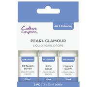 Crafter's Companion Liquid Pearl Drops - Pearl Glamour - Pack of 3-30ml Each Bottle
