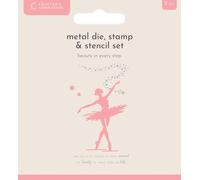 Crafters Companion - Metal Die, Stamp & Stencil Set - Beauty in Every Step