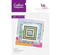 Crafter's Companion Metal Papercraft Nesting Die Set - Square - Includes 14 Metal Dies - Largest Size is 4" x 4"