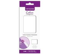Crafter's Companion Mini Paper Trimmer - Cutting Size 2.5” x 6” - Imperial & Metric Measurements (cm & inches), White