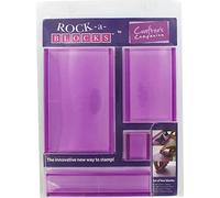 Crafter's Companion Rock Stamping Block Set 4/Pkg-4"X6", 3"X4", 1.5"X6", 1"X1", Acrylic, Purple, 4 Pack