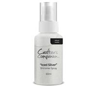 Crafter's Companion Shimmer Spray - 50ml Bottle - Iced Silver - Perfect for A Range of Mixed Media Projects
