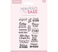 Crafters Companion Sparkle & Sass - Clear Acrylic Stamp Set - Too Much Sass Sentiments