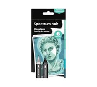 Crafter's Companion Spectrum Noir Classique Blend Twin Tip Blendable Alcohol Based Marker Set - Pack of 6 - Aquatic Turquoises