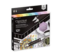 Crafter's Companion Spectrum Noir Classique Blend Twin Tip Blendable Alcohol Based Marker Set with Japanese Nibs - Pack of 12 - Perfect for Colouring, Drawing & Illustration (Pastel Pack)