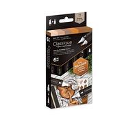 Crafter's Companion Spectrum Noir Classique Blend Twin Tip Blendable Alcohol Based Marker Set with Japanese Nibs - Pack of 6 - Perfect for Colouring, Drawing & Illustration (Dark Skin Pack)