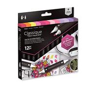 Crafter's Companion Spectrum Noir Classique Create Alcohol Marker Dual Nib Pens Set-Floral-Pack of 12, One Size