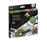 Crafter's Companion Spectrum Noir Classique Create Alcohol Marker Dual Nib Pens Set-Nature-Pack of 12, One Size