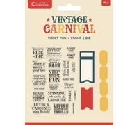 Crafters Companion - Vintage Carnival Stamp & Die - Ticket Fun