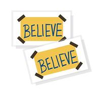Crafters Cup Lasso Believe Sign Inspiration Card | 50 Pack | 2x3.5 inches Business Size Card | Wallet Sized Cards For Inspiration and Hand Outs | Ted Taped Up Believe Sign