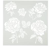 Crafters Workshop TCW6X6-514 Plastic Template 6-inch x 6-inch Cabbage Roses
