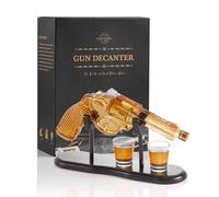CRAFTGEN Gifts for Men Dad Revolver Gun Whiskey Decanter Set 300ml with 2 Bullet Glasses - Military Veteran Presents, Pistol Liquor Dispenser for Bourbon, Alcohol, Tequila, Scotch, CG005