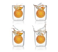CRAFTGEN Golf Ball Shot Glasses Set of 4, Funny Handmade Golf Birthday Gifts for Men and Women - 2oz Double Walled with 3D Shape Golf Ball Inside, Tequila, Whiskey, Cocktail Presents for Golfer