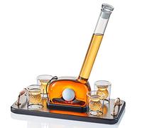 CRAFTGEN Golf Decanter Whiskey Set with 4 Ball Glasses - Unique Gifts for Men 750ML Themed Liquor Decanters Alcohol, Wine, Scotch, Bourbon, Vodka, Tequila, 53.5cm x 52cm 43cm