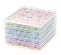 CraftGenes 12x12 Scrapbook Paper Storage Box, 6 Pack Stackable Craft Paper Organiser, A4 Document & Cardstock Storage Case with Secure Locking Lid, Clear Plastic File Storage for Home Office School