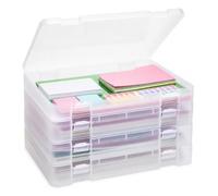 CraftGenes A4 Storage Boxes with Lids, 4 Pack