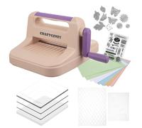 CraftGenes A5 Die Cutting Machine, Manual Embossing Machine for Card Making and Scrapbooking, Portable Die Cutting Machines with Plates, Dies, Embossing Folders, Stamps and Cardstock, 6 Inch Opening