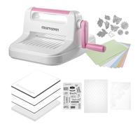 CraftGenes Die Cutting Machine and Embossing Machine - 6'' Opening Size for Cardmaking, Scrapbooking, and DIY Crafts - Complete Set with A5 Die Cuts, Embossing Folders, and Plates(Pink)