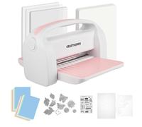 CraftGenes Manual Die Cutting Machine and Embossing Machine, 9'' Opening Size for Cardmaking, Scrapbooking, and DIY Crafts - Foldable Complete Set with A4 Die Cuts, Embossing Folders, and Plates(Pink)