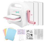 CraftGenes Mini Die Cutting and Embossing Machine with Starter Kit, 8.5 cm (3.5") Feed Slot for 3" Paper, Includes 24 Accessories for DIY Crafts, Card Making & Scrapbooking(Pink)