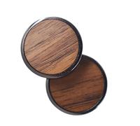 CRAFTHROU 1 Pair Decorative Cufflinks Wooden round Alloy Fashion Style Comfortable Smooth Workmanship Festival Accessories for Families and Lovers