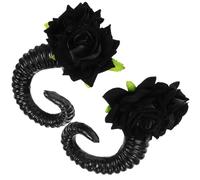 CRAFTHROU 1 Pair of Gothic Sheep Horn Hair Clips Adding Mystery and Personality in Black Plastic, Elegant Cosplay Accessory with Sheep Horn Shape for Shooting and Halloween