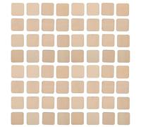 CRAFTHROU 100pcs Natural Wooden Blanks Square Wood Pieces DIY Slices for Crafting Solid Wood Boards Drillable Suitable for Writing Home Decor and Making Decorations