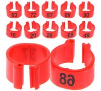 CRAFTHROU 100pcs Reusable Red Plastic Pigeon Leg Rings Numbered Bird Foot Bands for Racing Birds Effortless Identification for Adult Poultry Breed