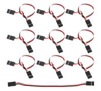 CRAFTHROU 10pcs 10cm Female to Female Servo Extension Lead Wire Cable 3-pin Connector, Sturdy Hard Plastic Material, for Rc Plane and Receiver Connection