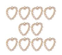 CRAFTHROU 10pcs Alloy Pearl and Crystal Charm Pendants for DIY Jewelry Making and Keychain Crafting, Creative Golden Decorative Accessories for Arts and Crafts Projects