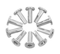 CRAFTHROU 10pcs Caster Inserts Wheel Sleeves Made of Iron with Teeth the Head for Insert Mount Rod Wheels Silver Colour Versatile Use Aesthetic Design