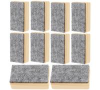 CRAFTHROU 10pcs Chalkboard Erasers Bulk Set with Wood Handle and Felt Pad, Sturdy Blackboard Chalk Cleaner that Removes Dust Easily Without Hurting the Board, for Schools and Training